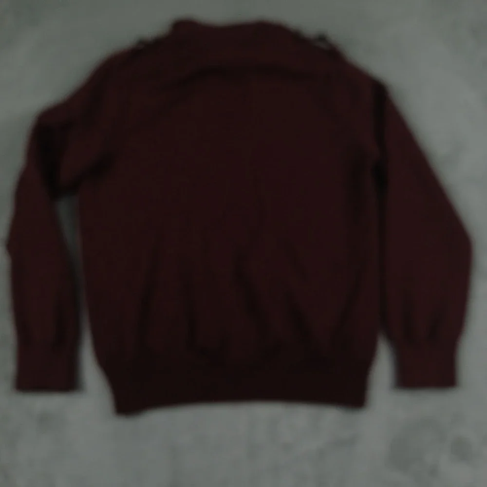 Banana Republic Sweater Mens Large Red 1/4‎ Zip Wool Blend Military Casual
